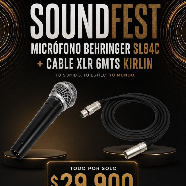 PACK OFERTA MICRÓFONO BEHRINGER SL84C + CABLES XLR 6 MTS KIRLIN